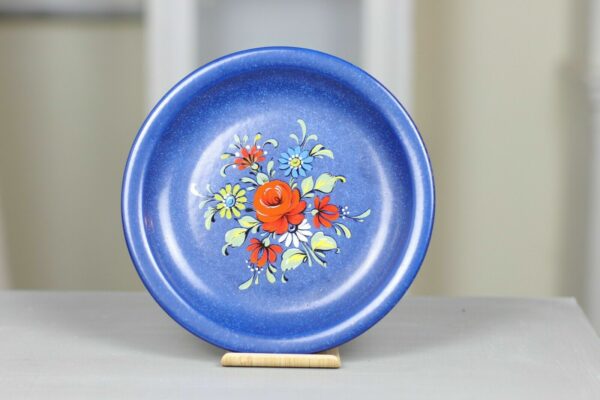 Kuchenteller Keramik Porzellan Kaffeeservice blau Blumen Landhaus Shabby Vintage