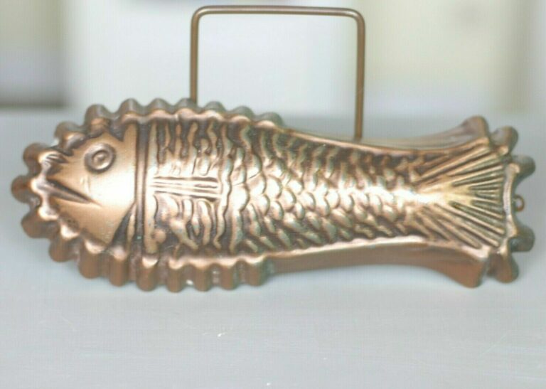 Kupferform Kuchenform Backform Gugelhupf Kupfer Messing, Motiv „Fisch“ 27 x 10cm