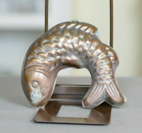 Kupferform Kuchenform Backform Gugelhupf Kupfer Messing, Motiv „Fisch“