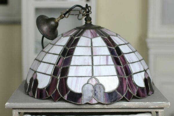 Tiffany Hängelampe Deckenlampe Pendelleuchte Deckenleuchte Violett lila Vintage