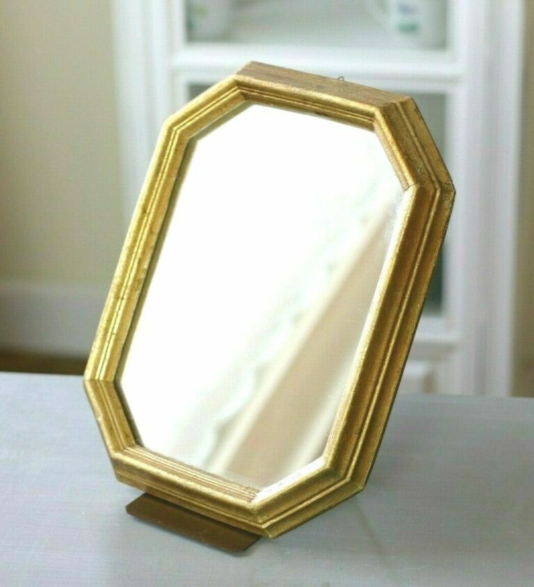 Wandspiegel Spiegel Holz 50er 60er Gold Art Deco Mid Century Mirror True Vintage