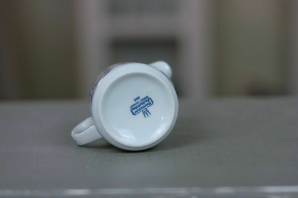 Bareuther Milchkännchen Kaffeeservice Porzellan Strohblume Weiß indisch blau