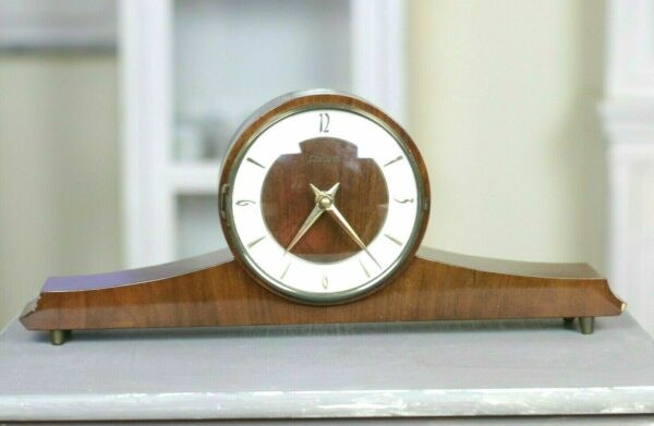 Chronos Tischuhr Table Clock 50er 60er Stil Holz Art Deco Mid Century