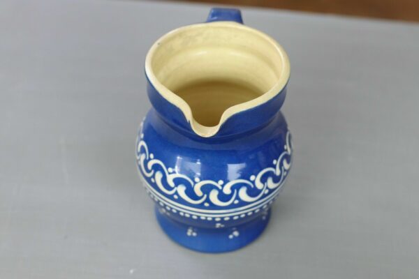 Krug Kanne Milchkrug Milchkanne Bürgel Keramik Alt Bürgeler blau-weiß blau 13cm