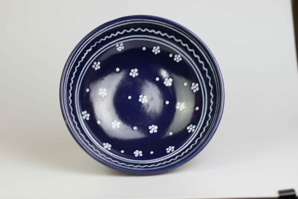 Gmundner Keramik Dirndl blau Gebäckschale, Obstschale Schale