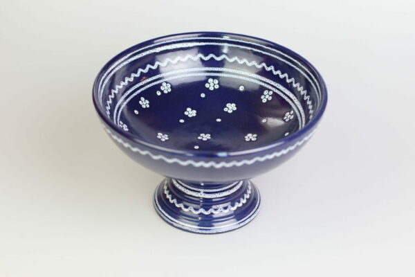 Gmundner Keramik Dirndl blau Gebäckschale, Obstschale Schale