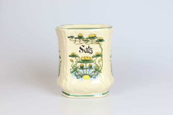 Jugendstil Keramik Vorratsgefäß Salz Gefäß Vorratsdose Behälter nach Original gefetigt A+H