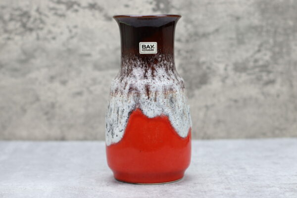 Bay Keramik West-Germany Vase Blumenvase 82 20 Mid Century 60er 70er rot Fat Lava