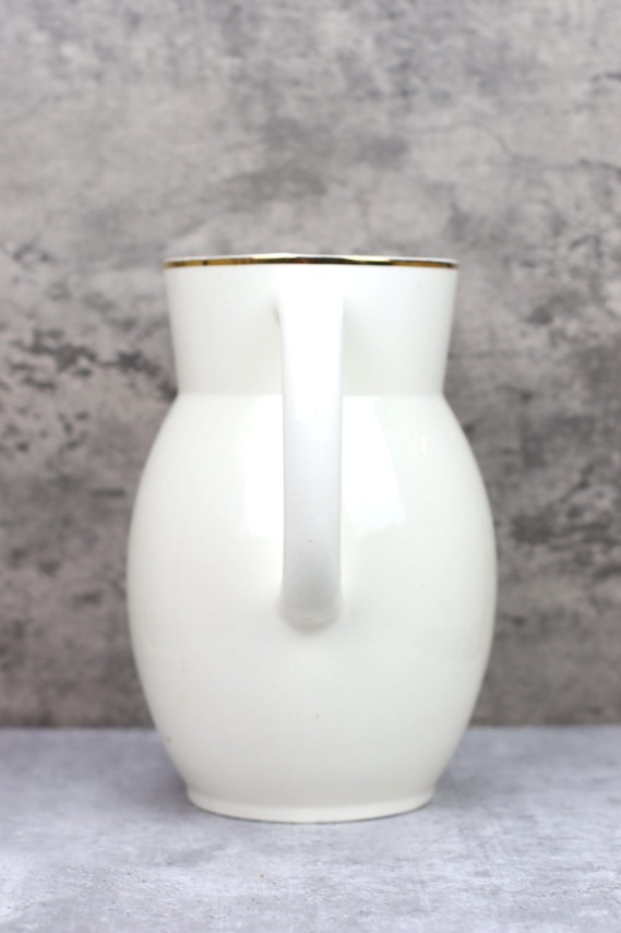 Große Annaburg 216 Keramik Vase Kanne Krug weiß Goldrand Art Deco antik 20er 30er