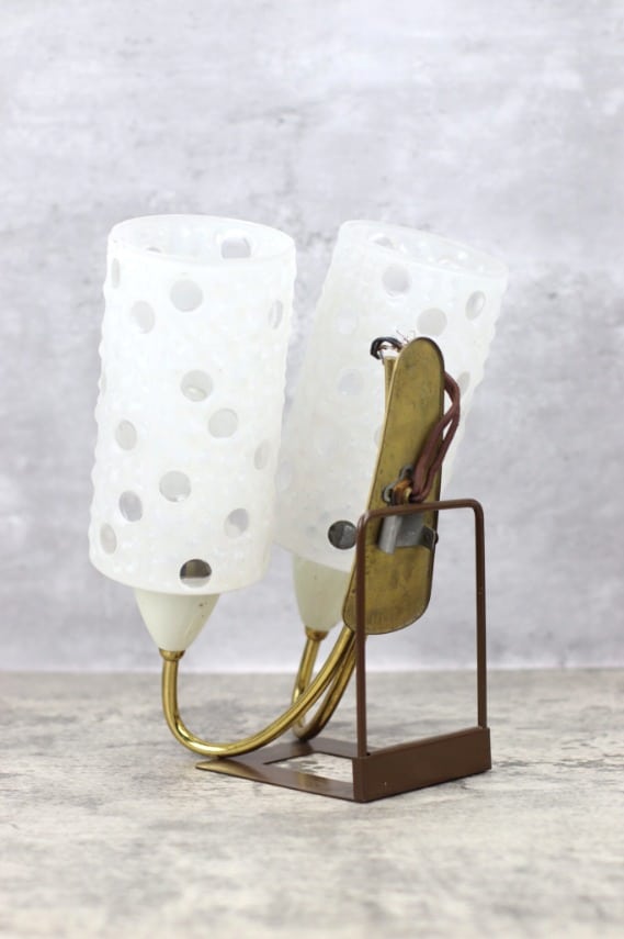 wandlampe metall 50er 60er vintage nierentisch aera art deco polka dots 1